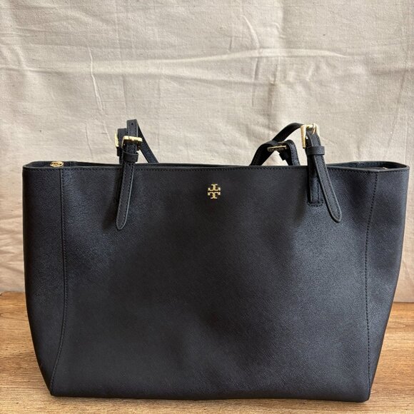 Tory Burch 2 Strap Large Leather Center Zip Tote - Picture 5 of 6